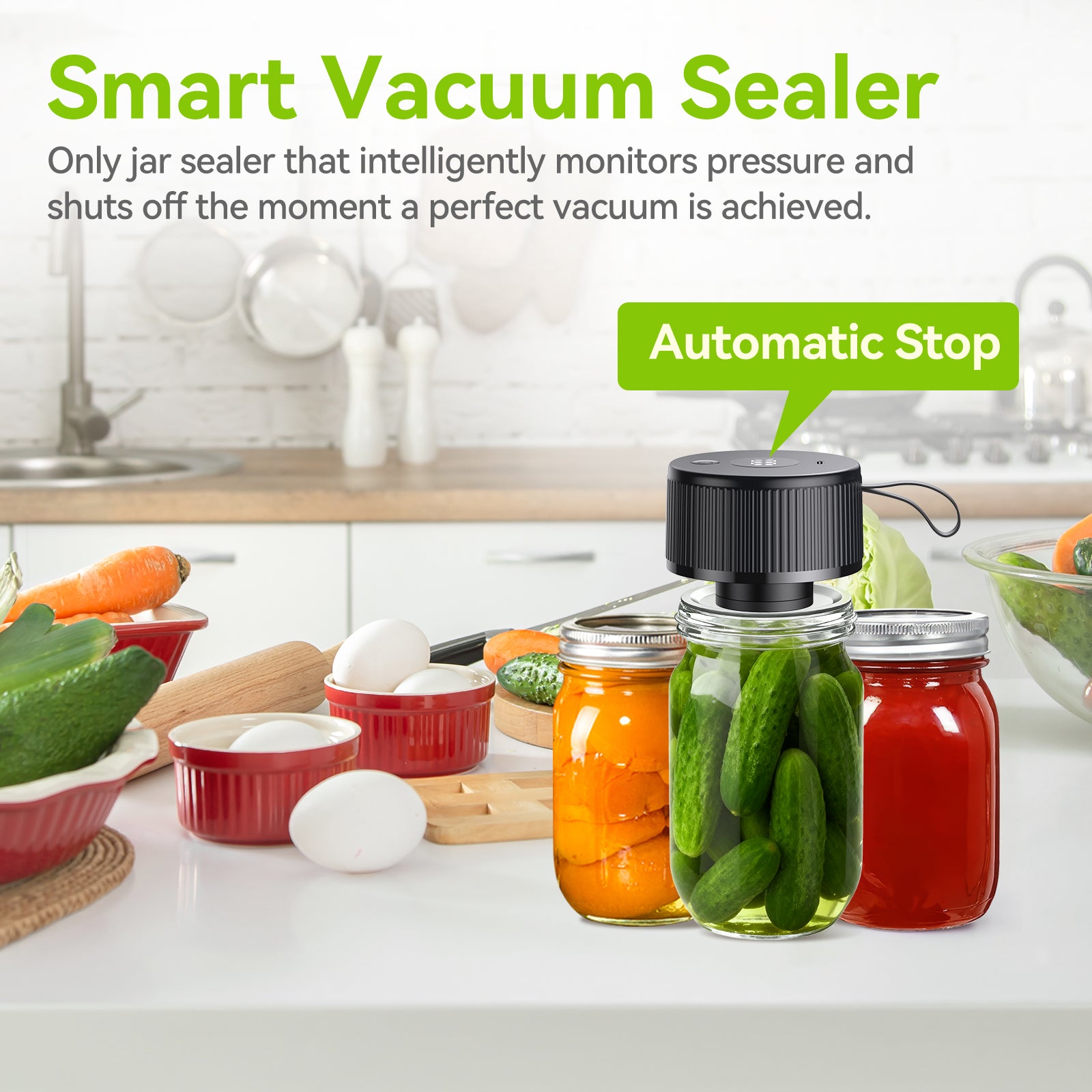 Automatic Electric Mason Jar Vacuum Sealer Black