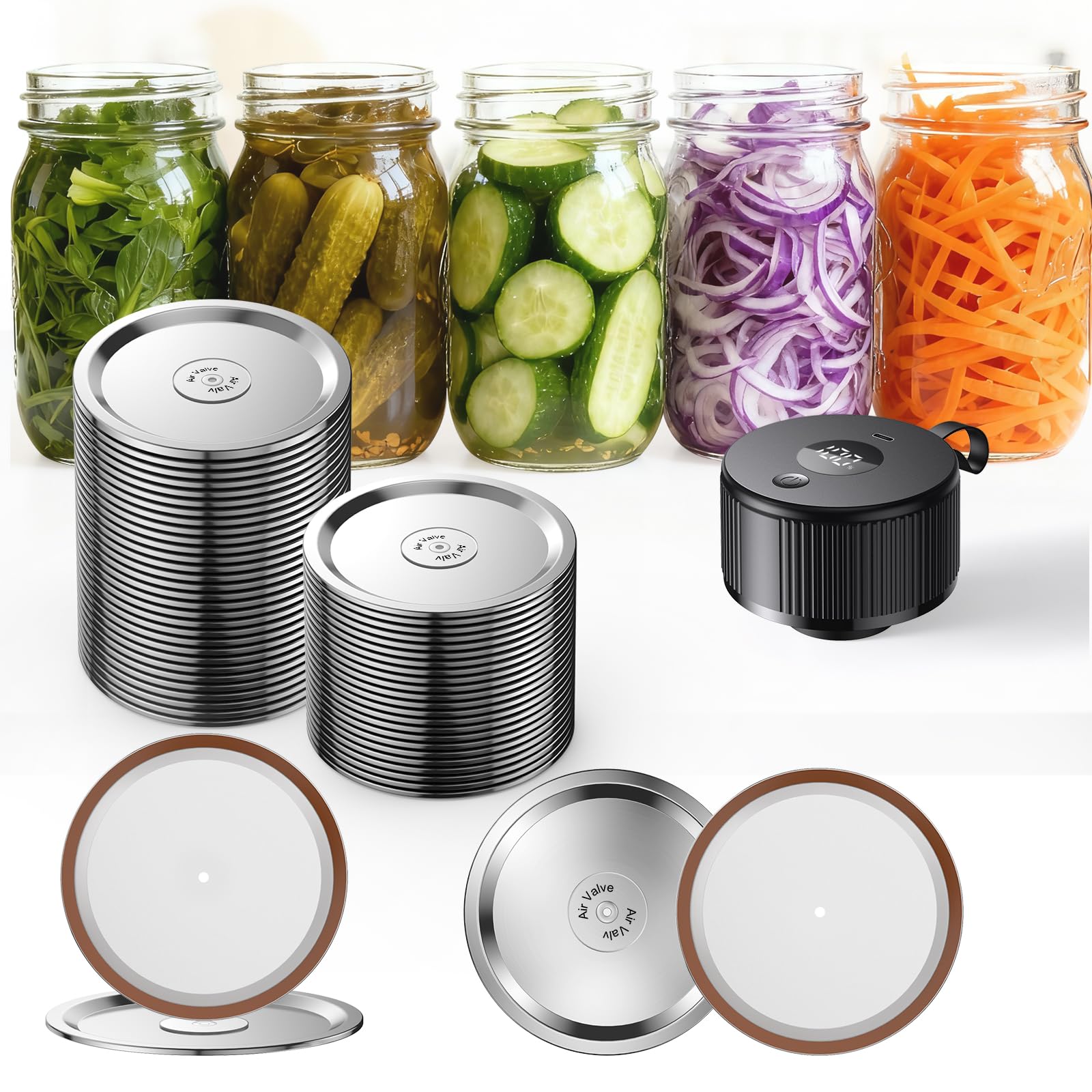 Wide Mouth Mason Jar Vacuum Lids 24PCS