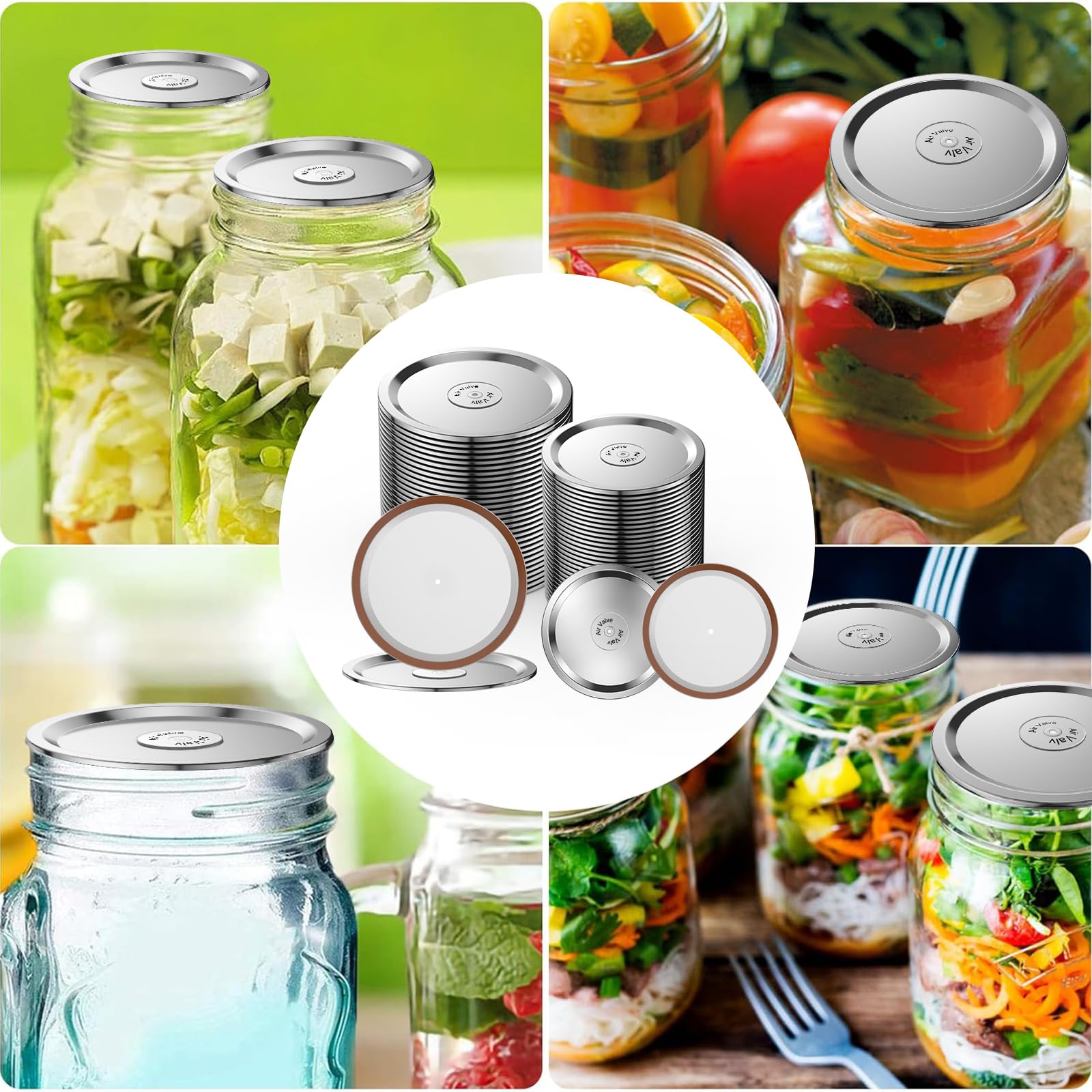 Wide Mouth Mason Jar Vacuum Lids 24PCS
