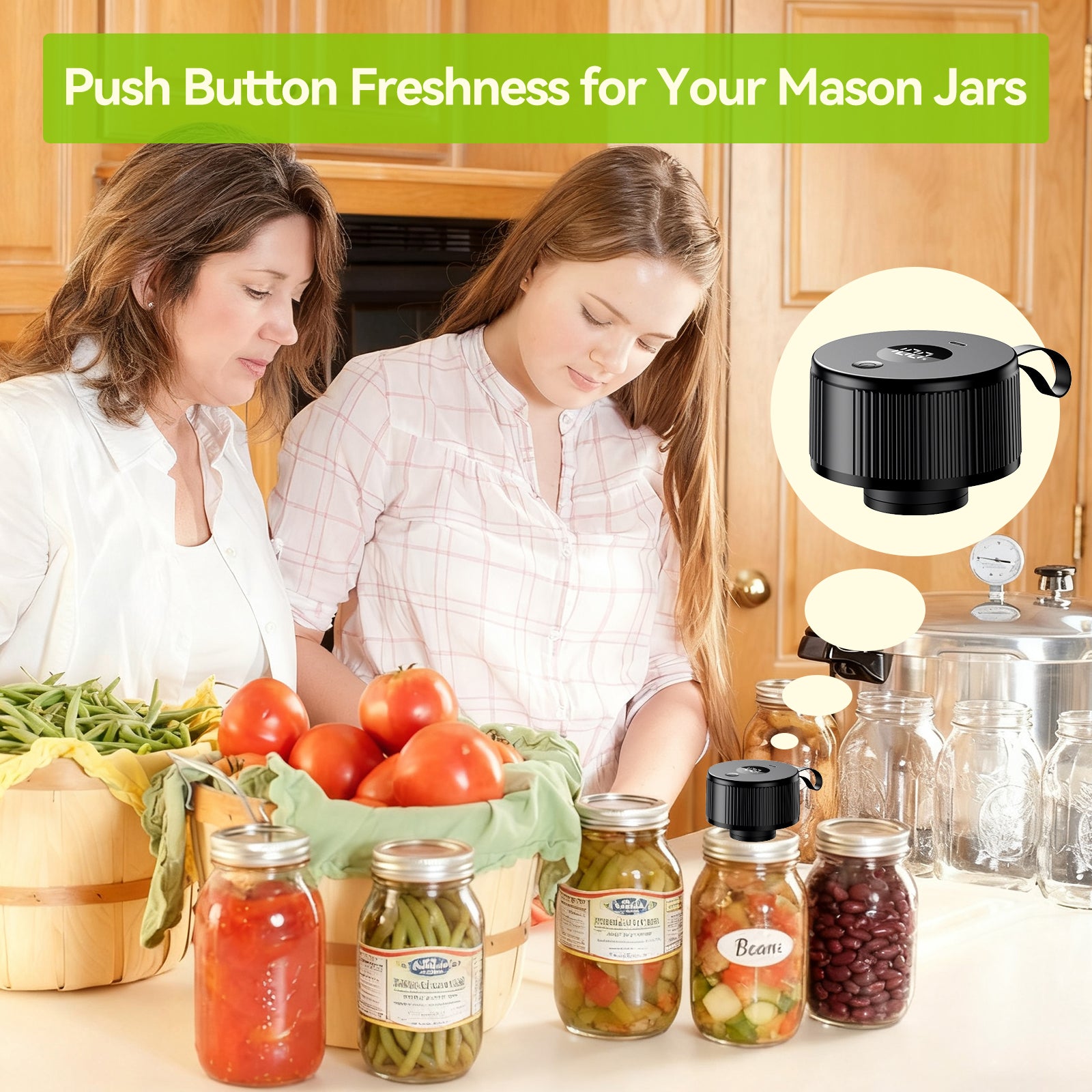 Automatic Electric Mason Jar Vacuum Sealer Black