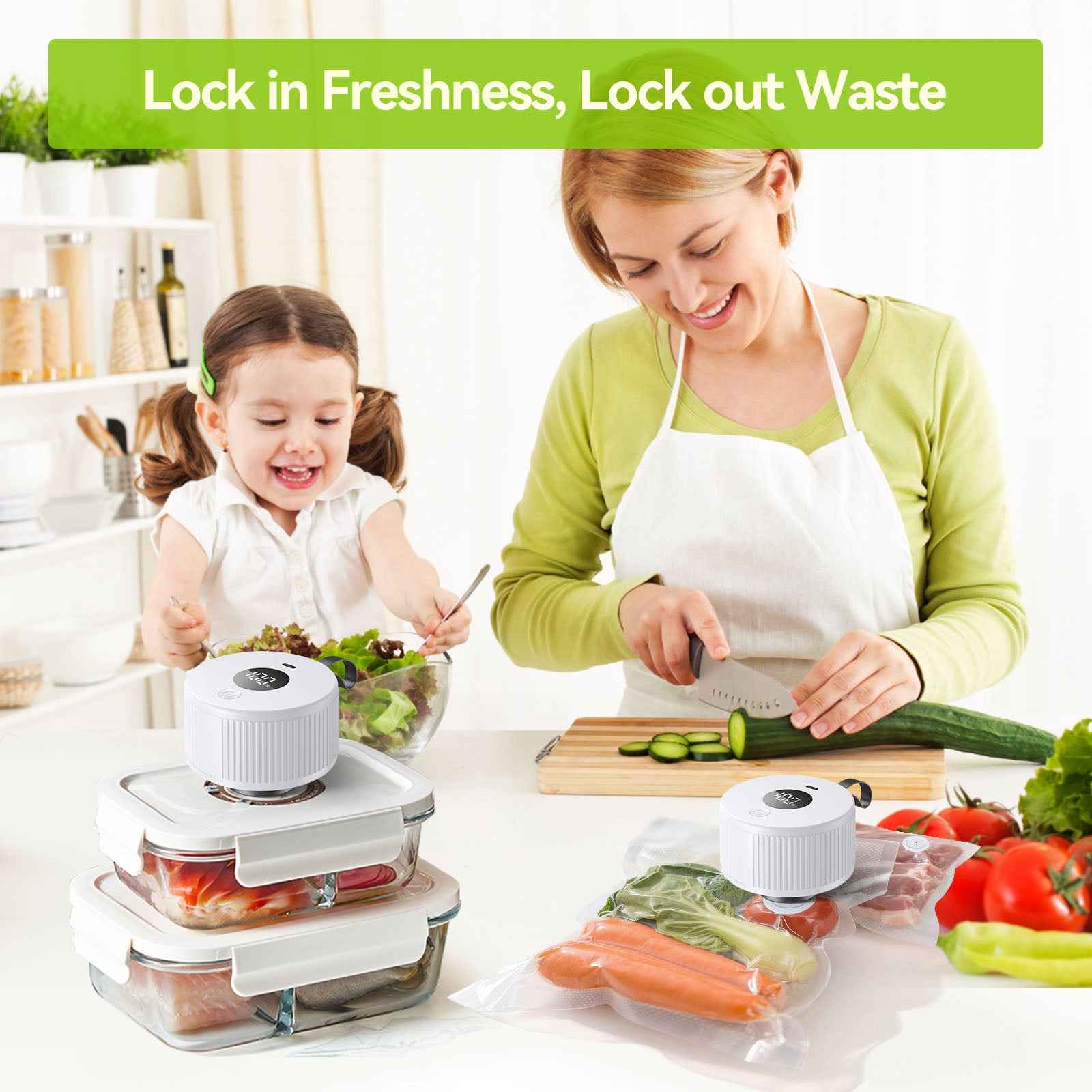 Automatic Electric Mason Jar Vacuum Sealer White