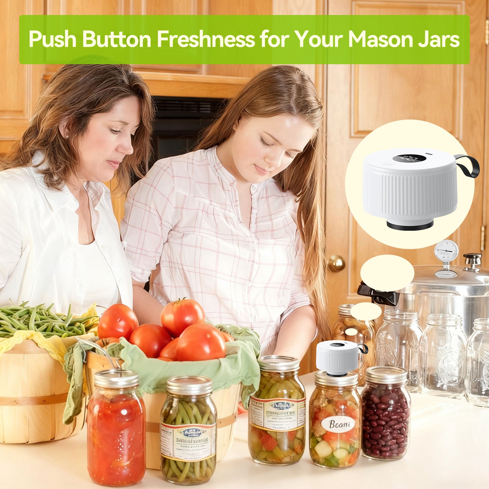 Automatic Electric Mason Jar Vacuum Sealer White