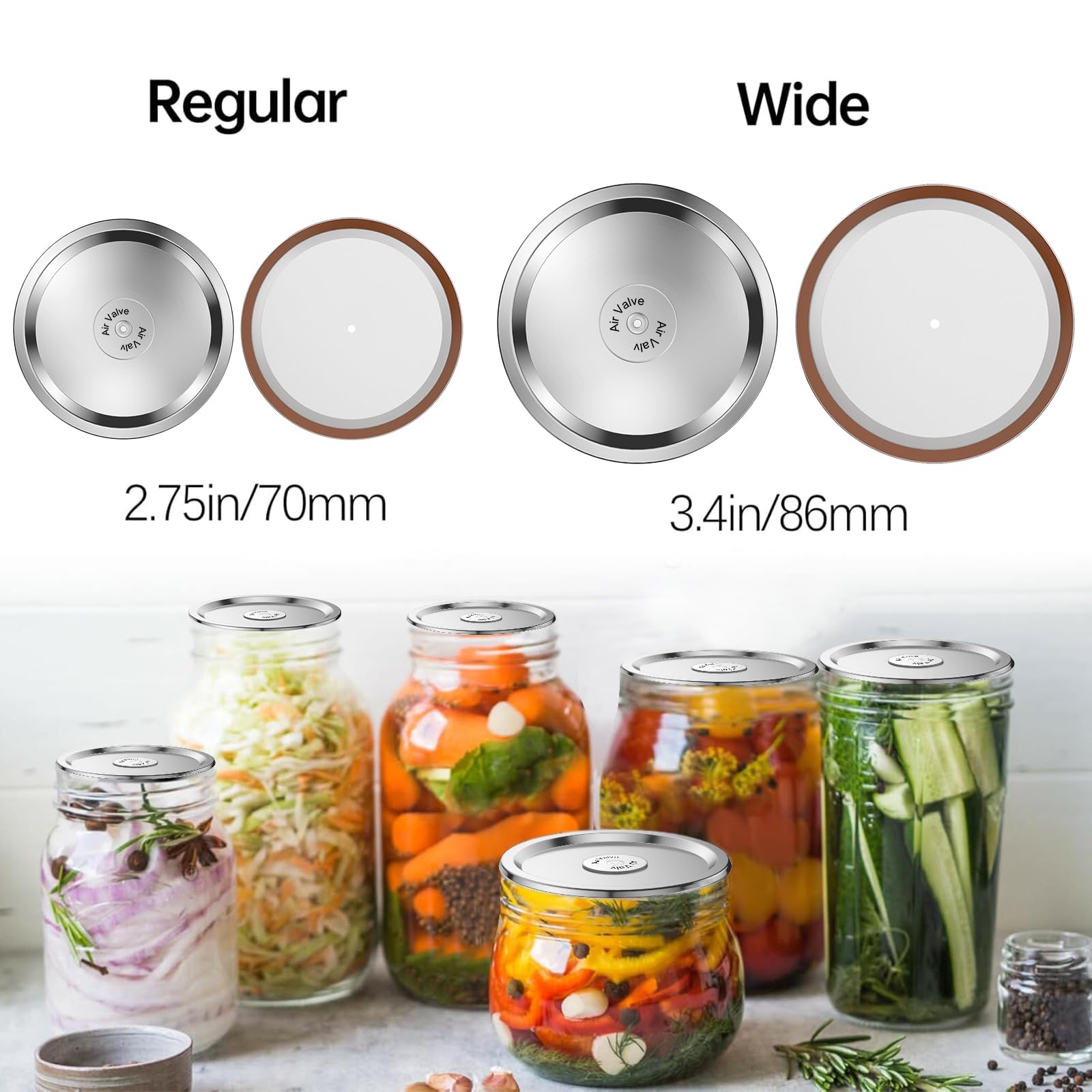 Wide Mouth Mason Jar Vacuum Lids 24PCS