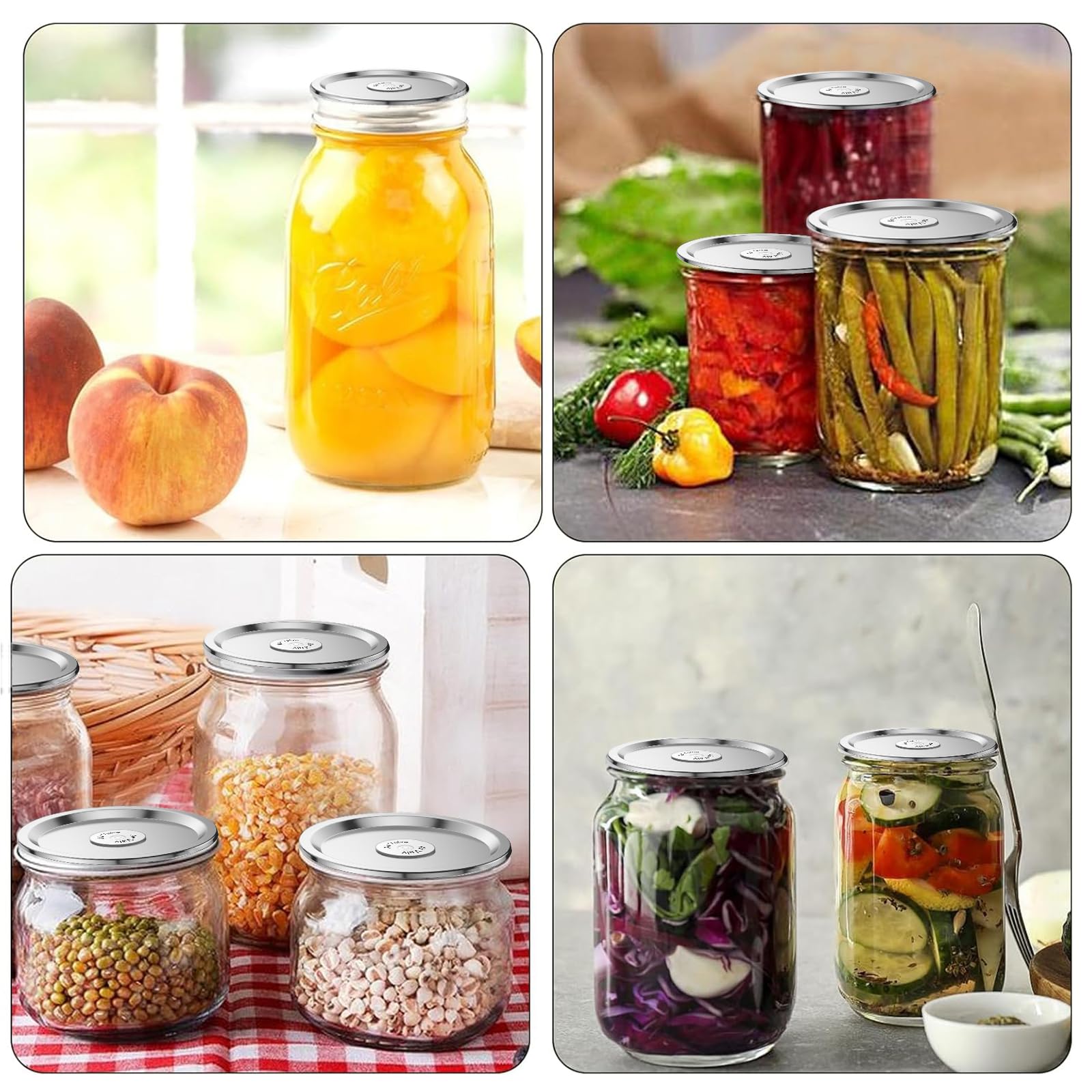 Wide Mouth Mason Jar Vacuum Lids 24PCS